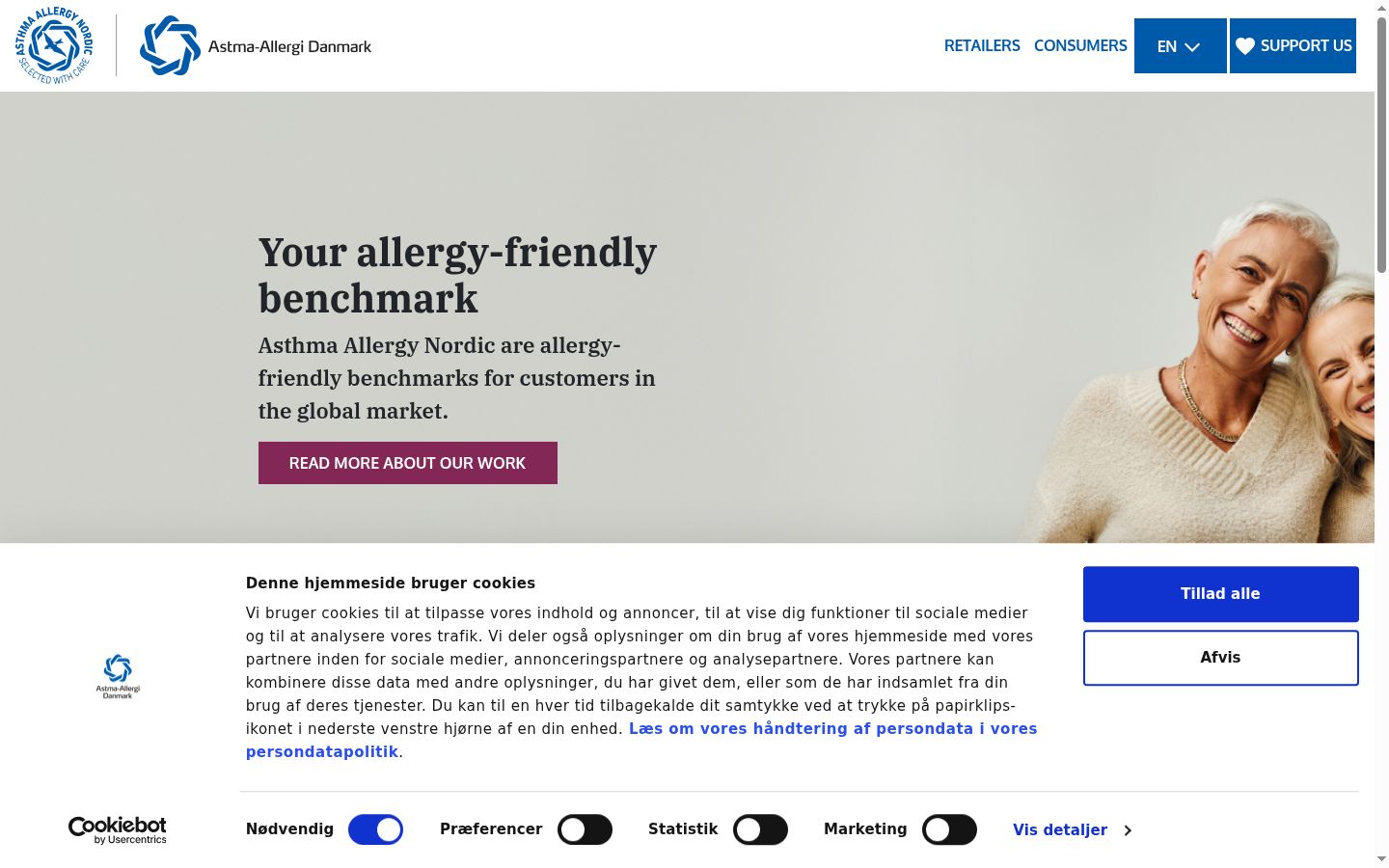 Screenshot del banner di consenso mostrato prima di qualsiasi interazione