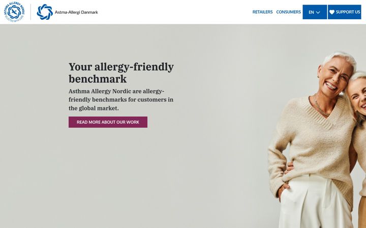Screenshot of asthmaallergynordic.org
