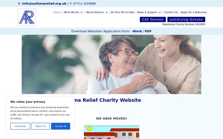 Screenshot of asthmarelief.org.uk