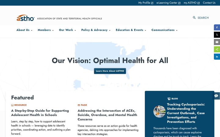 Screenshot of astho.org