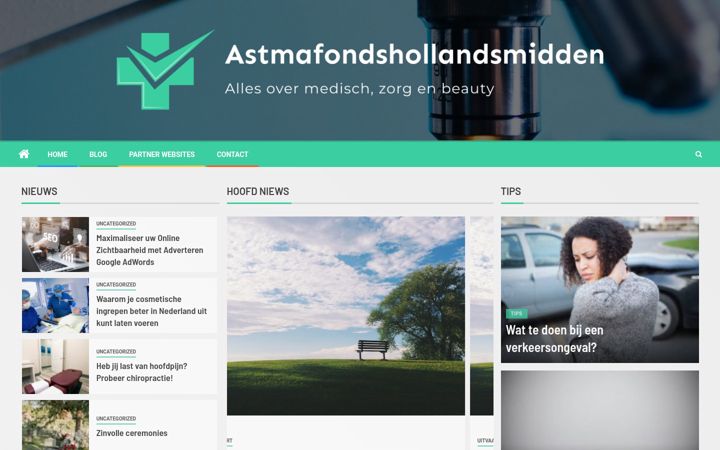 Snímek obrazovky astmafondshollandsmidden.nl