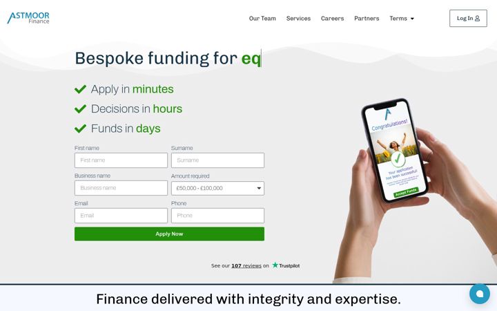 Captura de ecrã de astmoorfinance.co.uk