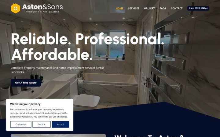 Captura de ecrã de astonandsons.co.uk