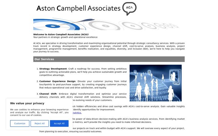 Captura de ecrã de astoncampbell.co.uk