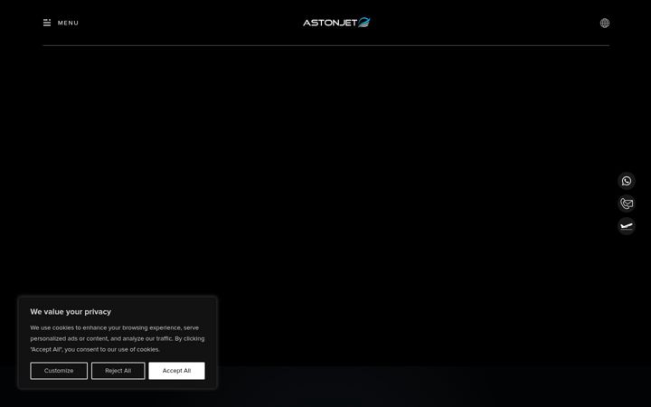 Skjámynd af astonjet.com