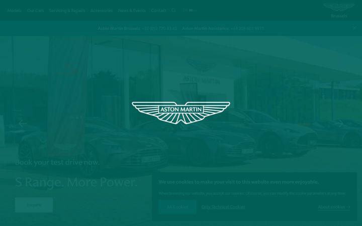 Captură de ecran a astonmartinbrussels.com