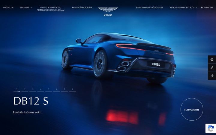Snímek obrazovky astonmartinvilnius.lt