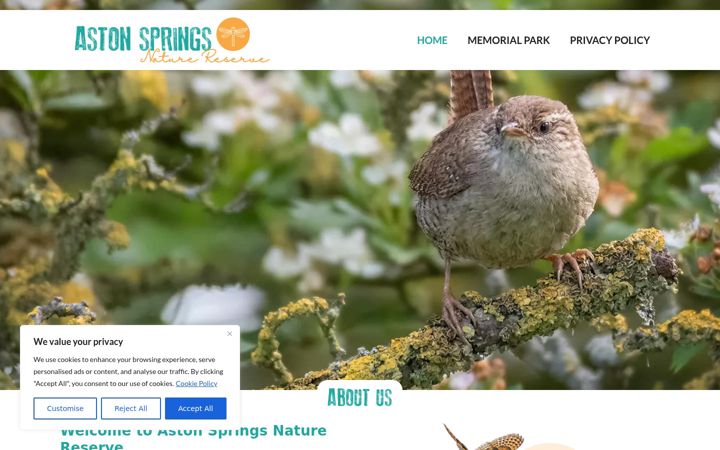 Screenshot of astonspringsnaturereserve.co.uk