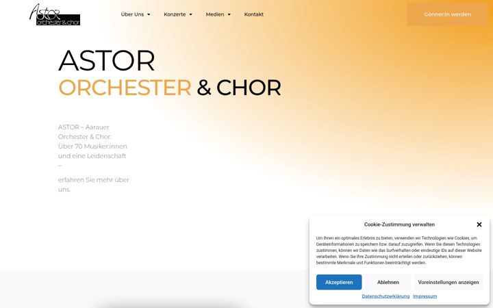Screenshot of astor-orchester.ch