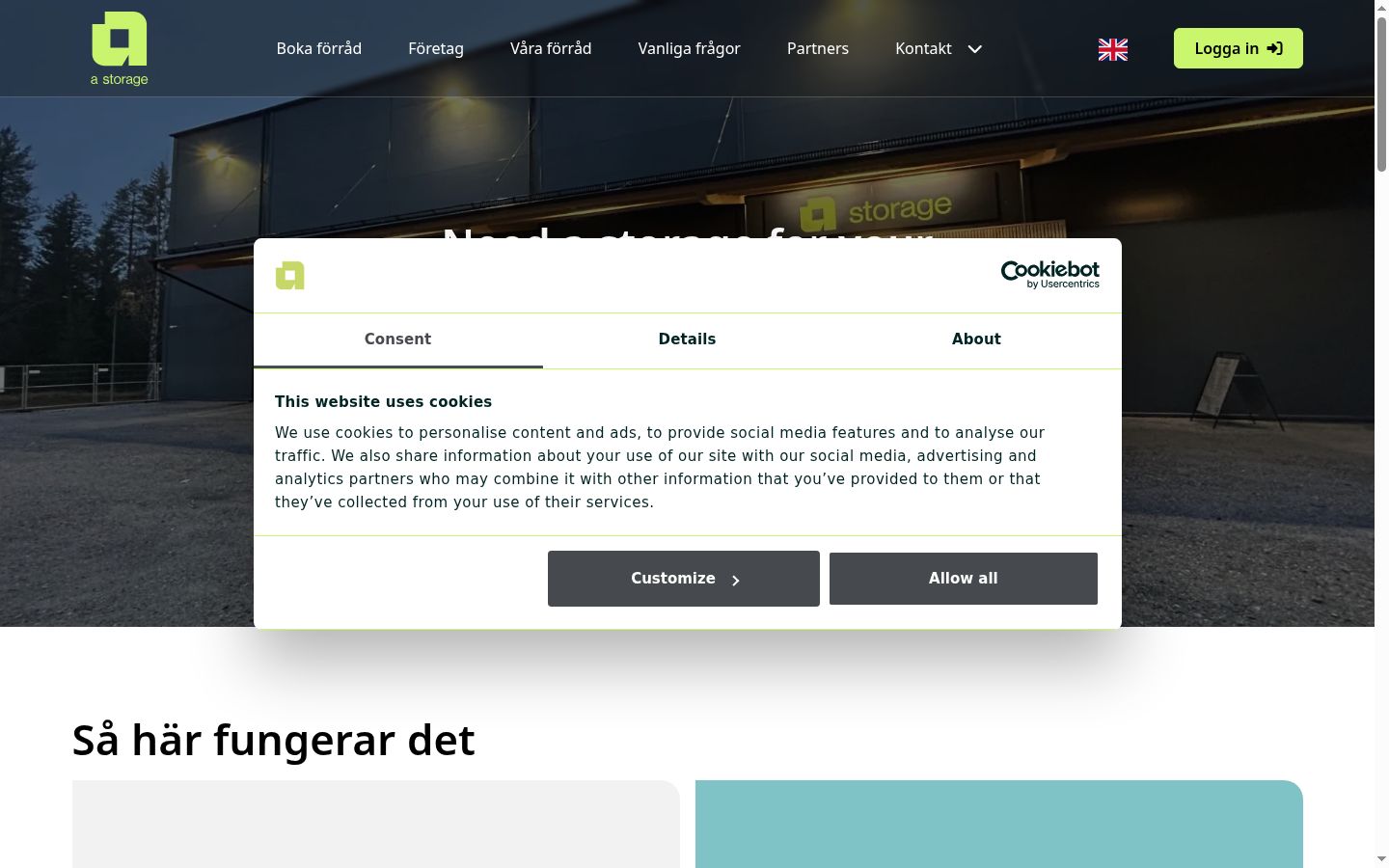 Sutikimo reklamjuostės, rodytos prieš bet kokią sąveiką, ekrano kopija