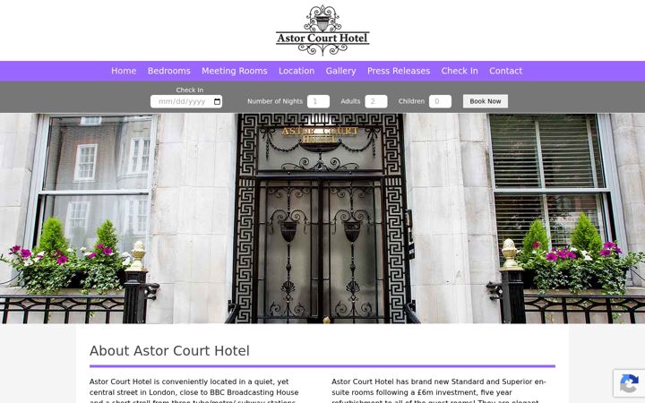 Screenshot of astorcourthotel.co.uk