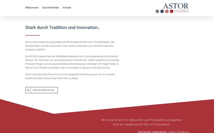 Screenshot of astorholding.ch
