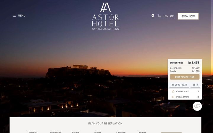 Snimka zaslona za astorhotel.gr