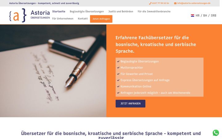 Skjermbilde av astoria-uebersetzungen.de