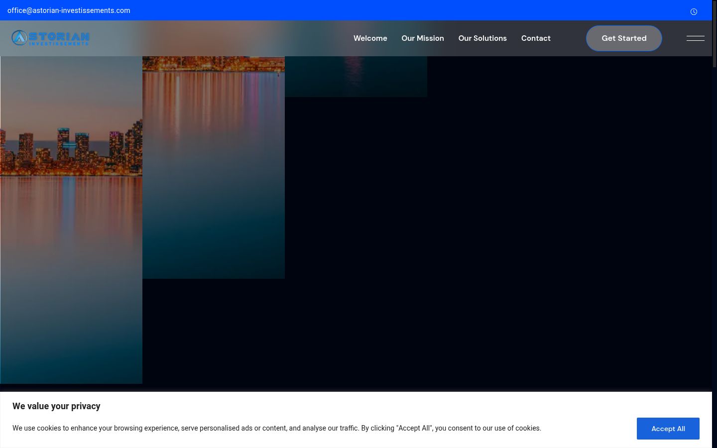 Captura de pantalla del banner de consentimiento mostrado antes de cualquier interacción