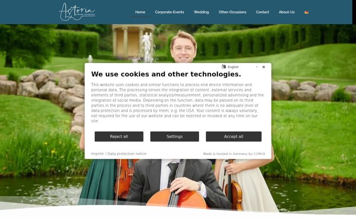 Screenshot of astoriastringquartet.com