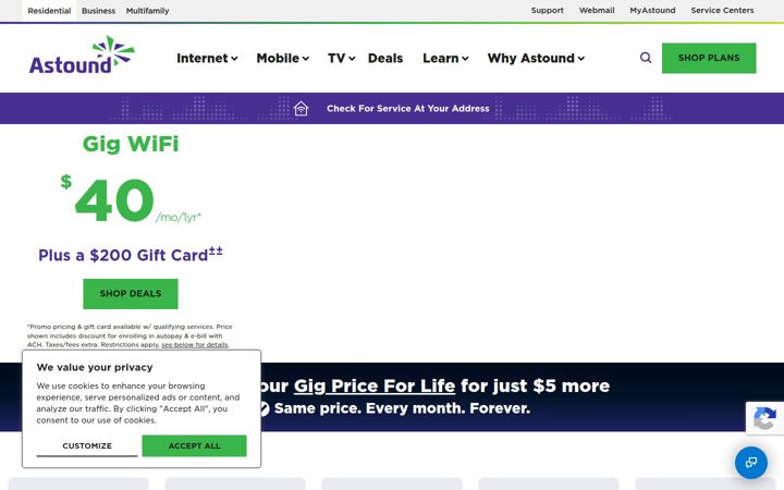 Screenshot of astound.com