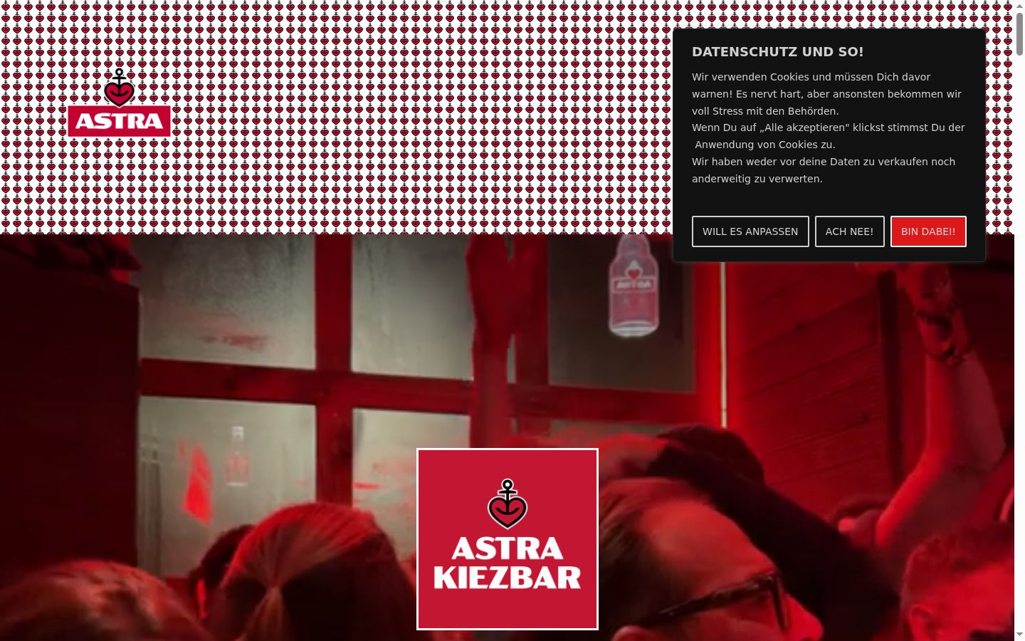 Screenshot of the consent banner shown before any interaction