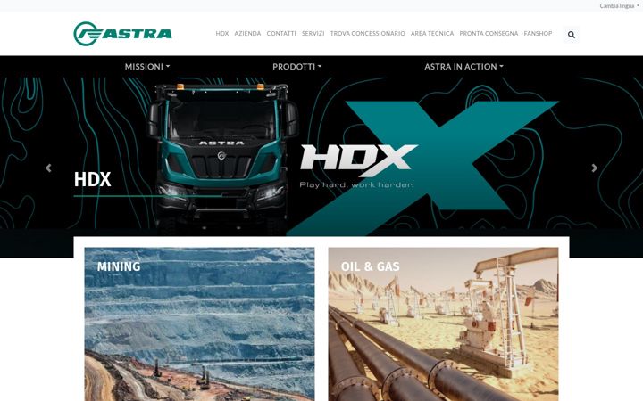 Skærmbillede af astra-trucks.com