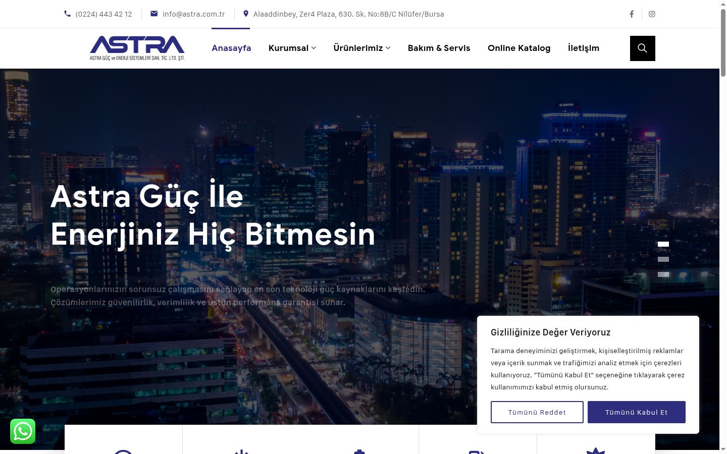 Captura de ecrã do banner de consentimento apresentado antes de qualquer interação