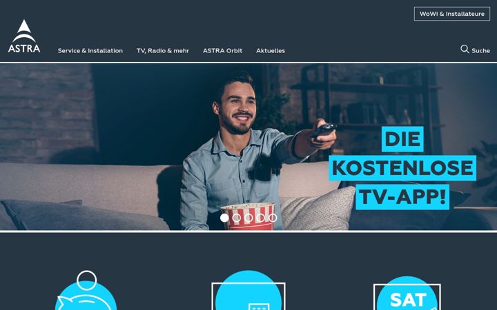 Screenshot of astra.de