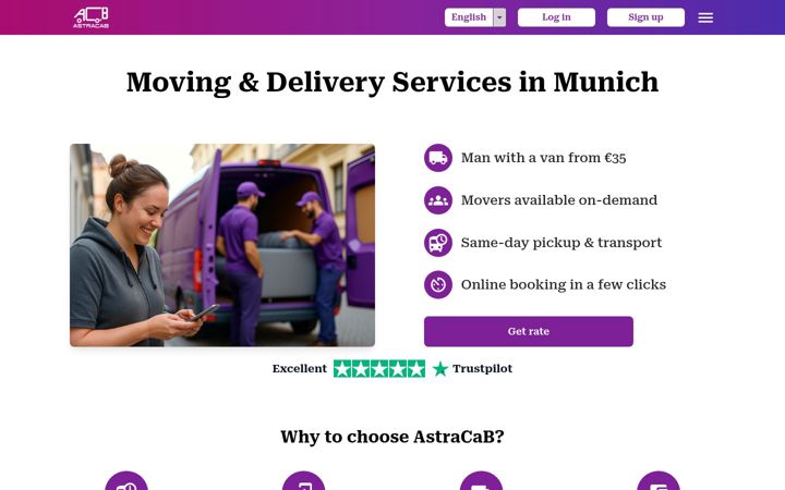 Screenshot di astracab.com