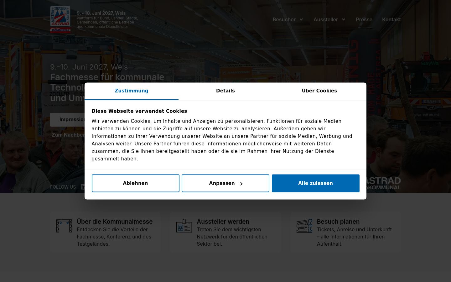 Sutikimo reklamjuostės, rodytos prieš bet kokią sąveiką, ekrano kopija