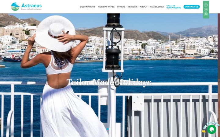 Screenshot of astraeusholidays.co.uk