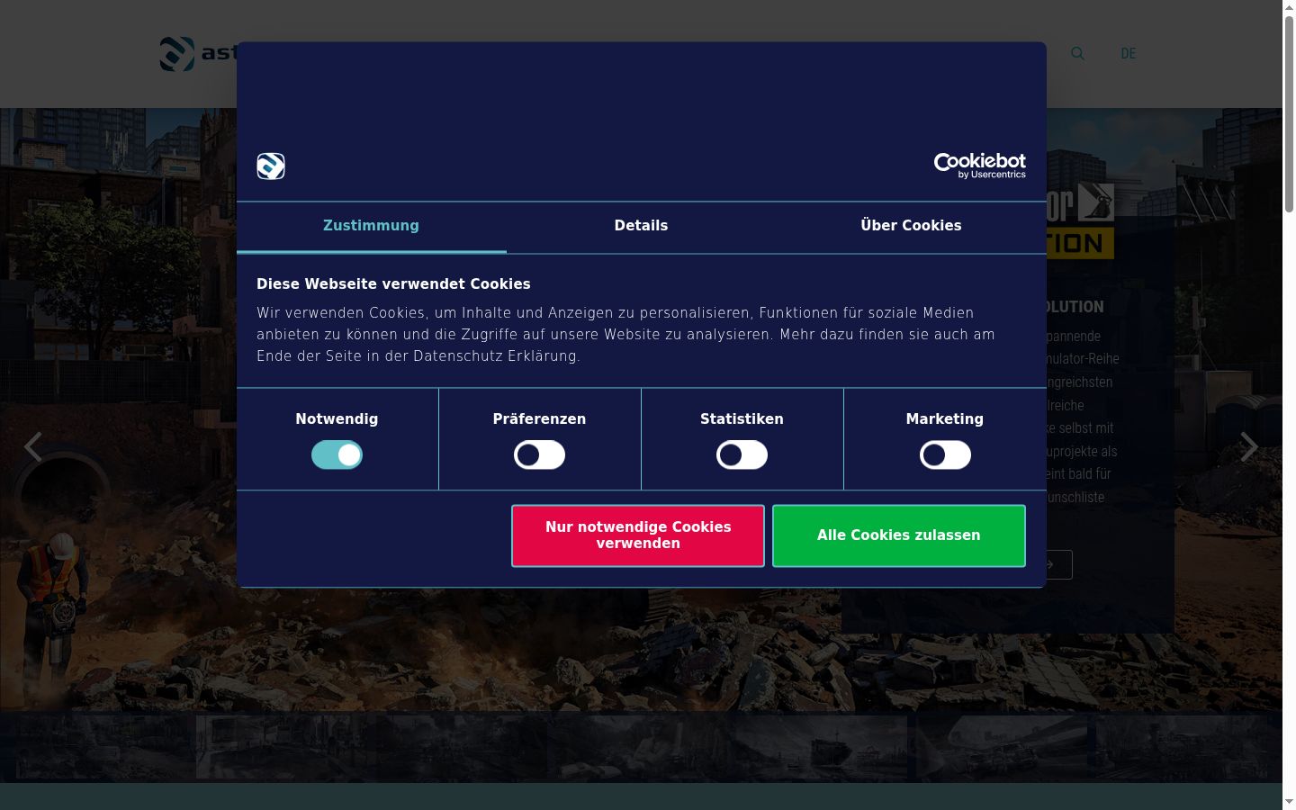 Capture d'écran de la bannière de consentement affichée avant toute interaction