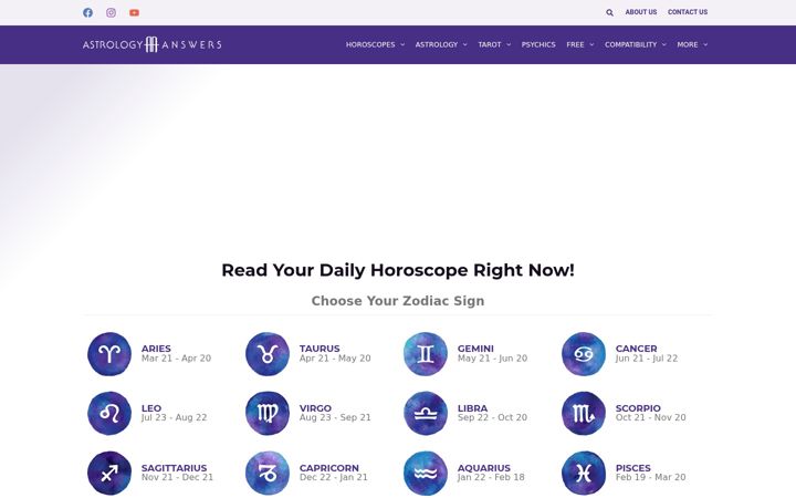 Screenshot of astralanswerss.com
