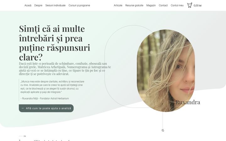 Screenshot ta' astralherbarium.ro