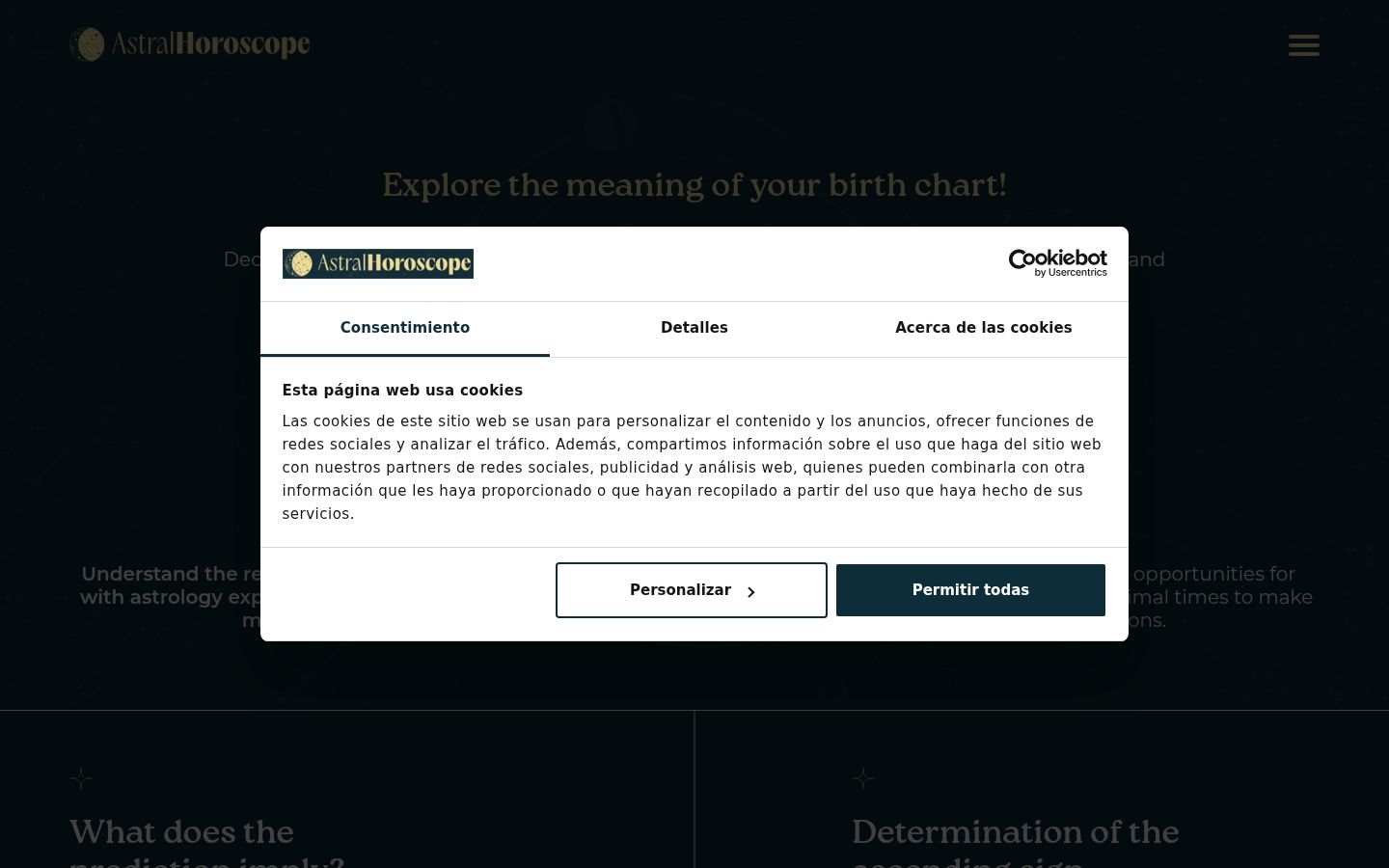 Screenshot del banner di consenso mostrato prima di qualsiasi interazione