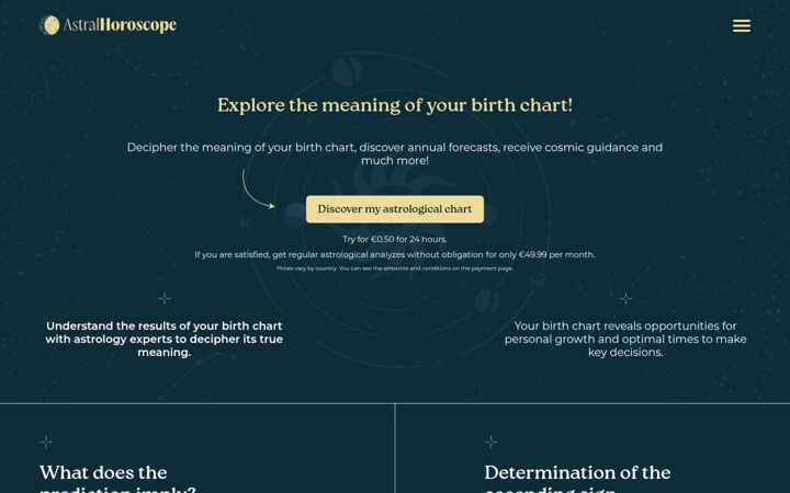 Screenshot of astralhoroscope-it.com