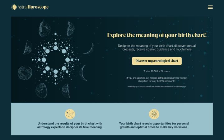 Screenshot of astralhoroscope.com