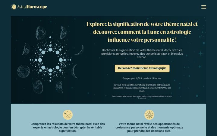 Screenshot of astralhoroscope.fr