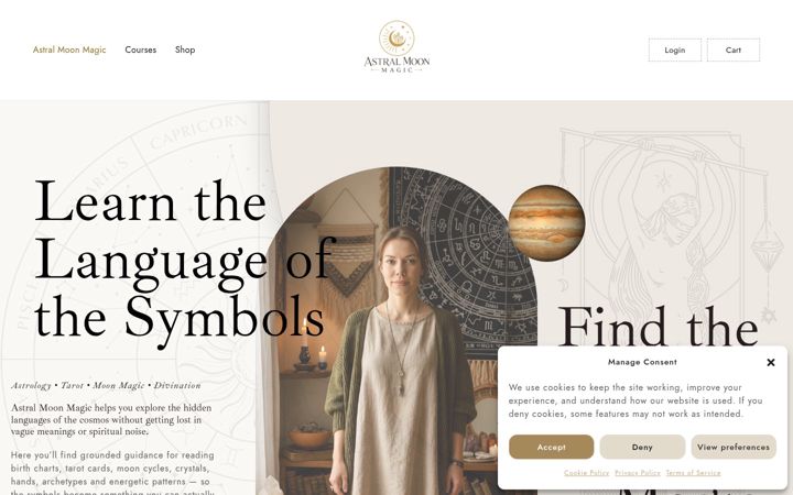 Screenshot of astralmoonmagic.com