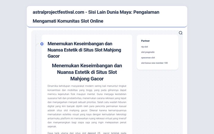 Screenshot of astralprojectfestival.com