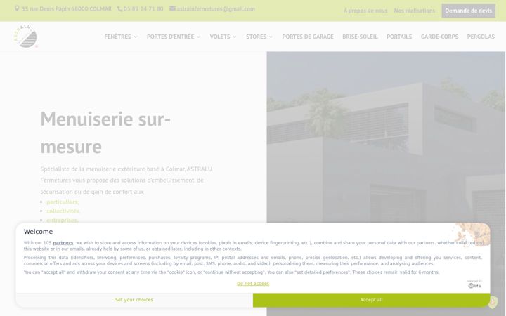 Screenshot του astralufermetures.fr