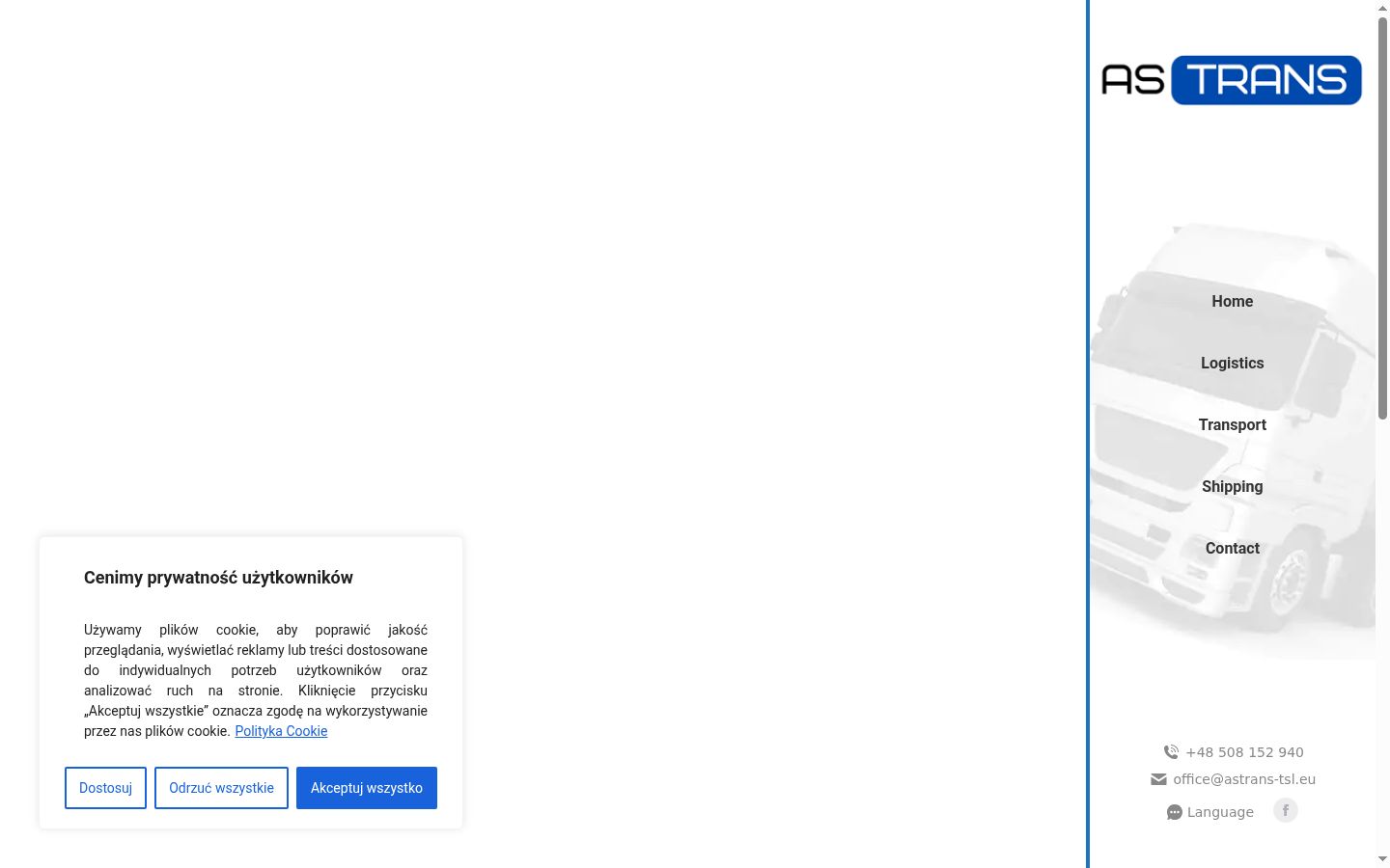 Captura de ecrã do banner de consentimento apresentado antes de qualquer interação