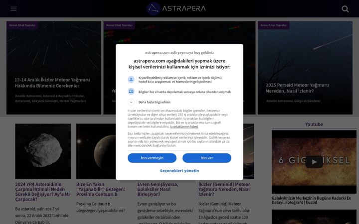 Captură de ecran a astrapera.com