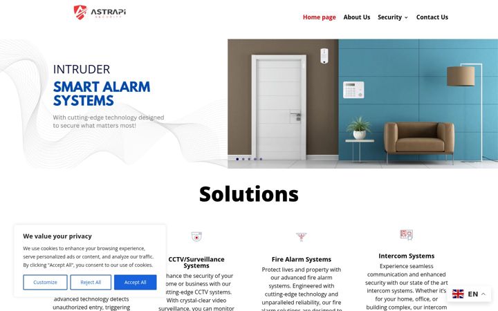 Screenshot of astrapisecurity.com