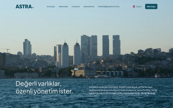 Screenshot of astraportfoy.com.tr