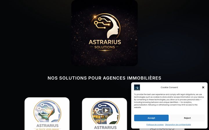 Captură de ecran a astrarius.com