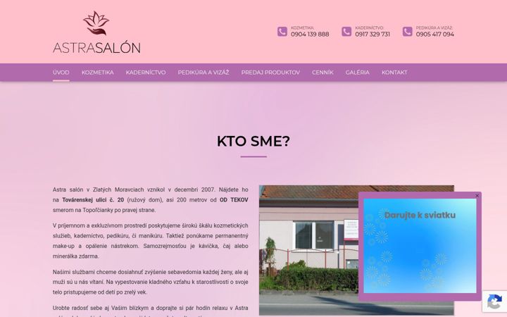 Snímek obrazovky astrasalon.sk