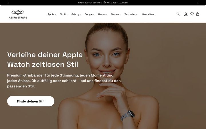 Screenshot of astrastraps.de