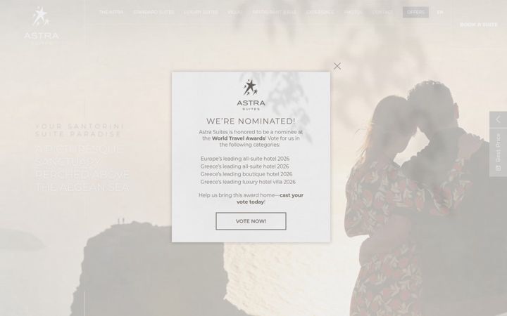 Captură de ecran a astrasuites.com