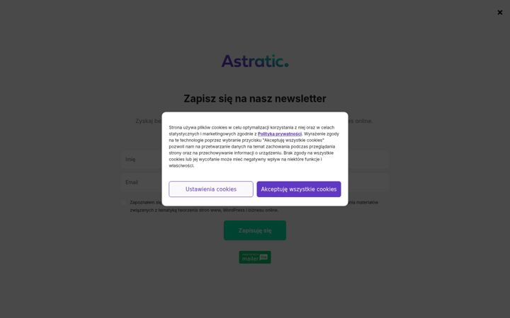 Snimka zaslona za astratic.org