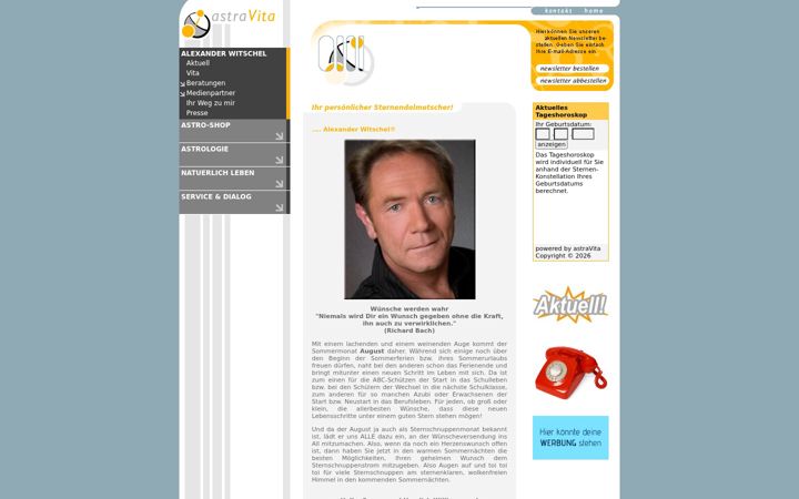 Screenshot of astravita.de