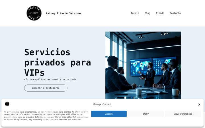 Screenshot of astrayprivateservices.com