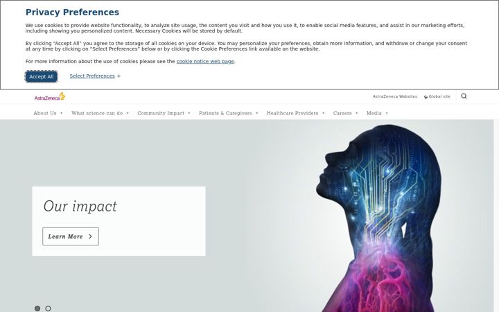 Screenshot of astrazeneca-us.com